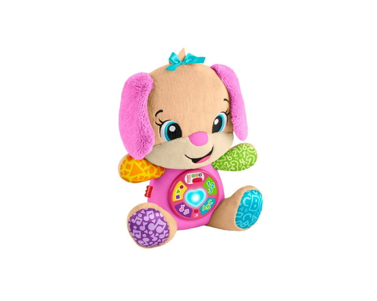 Fisher-Price Laugh & Learn Smart Stages Sis Pink Plush Baby Musical Learning Toy, Multilanguage Version