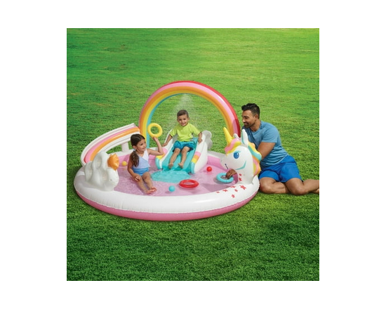 Bluescape Rainbow Unicorn Play Center, Outdoor Inflatable Pool Games & Toys, Age 2 & up, Unisex