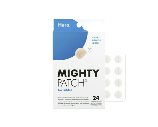 Hero Cosmetics Mighty Patch Invisible+, Barely-There Hydrocolloid Patches for Pimples on Face, Day-Time Acne Treatment for Sensitive Skin, 24ct