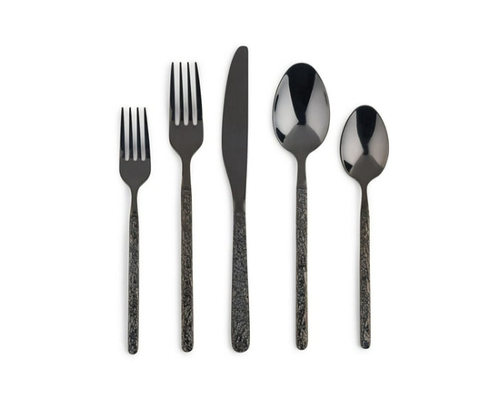 "Thyme & Table Lumi Noir Ensemble de Couverts 20 Pièces, Service pour 4"