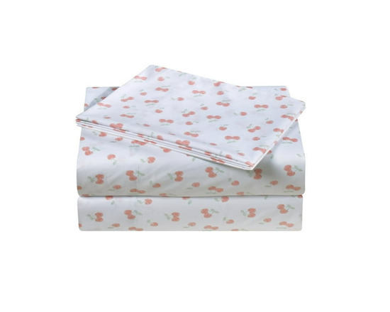 Ensemble de draps à imprimé en microfibre douce facile à nettoyer pour enfants Mainstays (Cerises)
