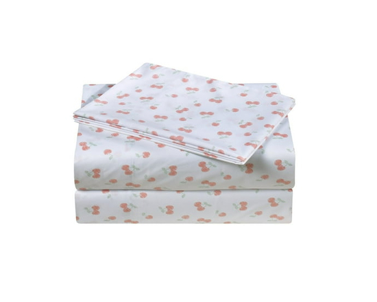 Ensemble de draps à imprimé en microfibre douce facile à nettoyer pour enfants Mainstays (Cerises)