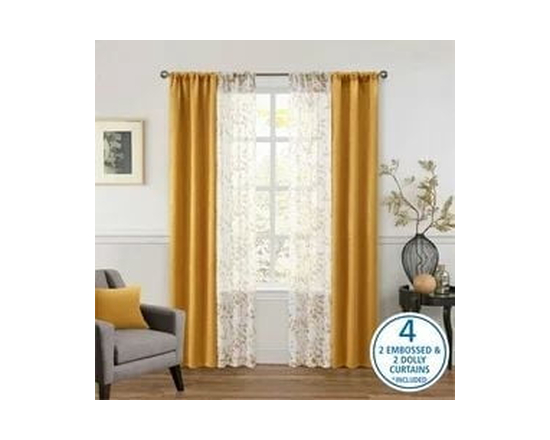 Ensemble de rideaux occultants métalliques Mainstays, vert sauge, 27,5" l x 84" L - 27,5 Po L x 84 Po L (Or)
