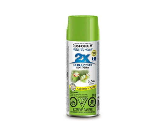 Rust-Oleum Painter's Touch 2X Ultra Cover Multi-Purpose Paint and Primer in Gloss Key Lime, 340 G Aerosol Spray Paint - 340g