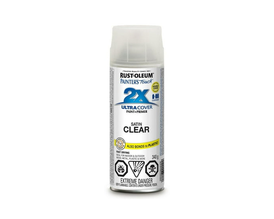 Rust-Oleum Painter's Touch 2X Ultra Cover Interior/Exterior Multi-Purpose Paint and Primer in Gloss Clear, 340g Spray Paint - 340 g