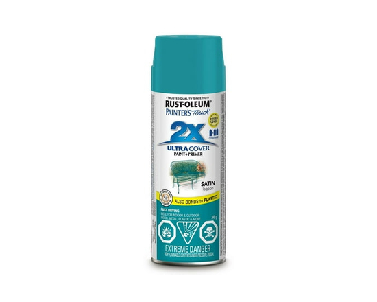 Rust-Oleum Painter's Touch 2X Ultra Cover Multi-Purpose Paint and Primer in Satin Lagoon, 340 G Aerosol Spray Paint - 340g