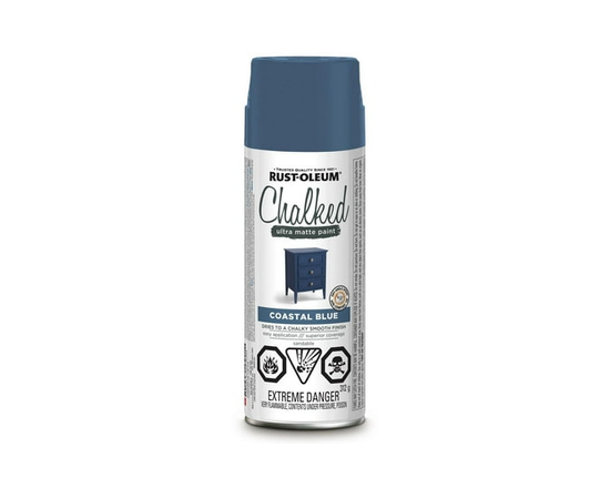 Rust-Oleum Chalked Country Paint Interior Ultra Matte Spray Paint in Coastal Blue, 340g - 340g (Coastal Blue)