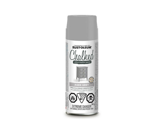 Rust-Oleum Interior Chalked Ultra Matte Spray Paint in Aged Grey, 340g - 340g (Aged Grey)