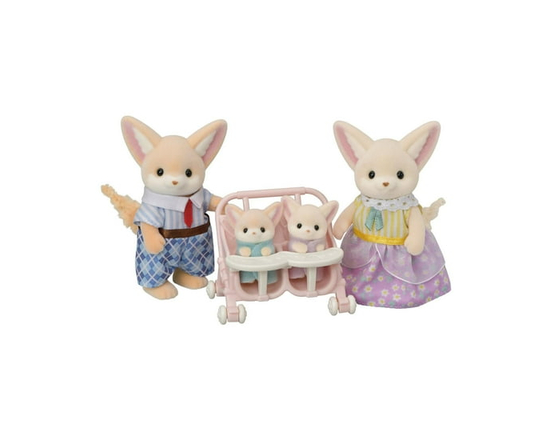 Calico Critters Fennec Fox Family, Lot de 4 figurines de poupée à collectionner