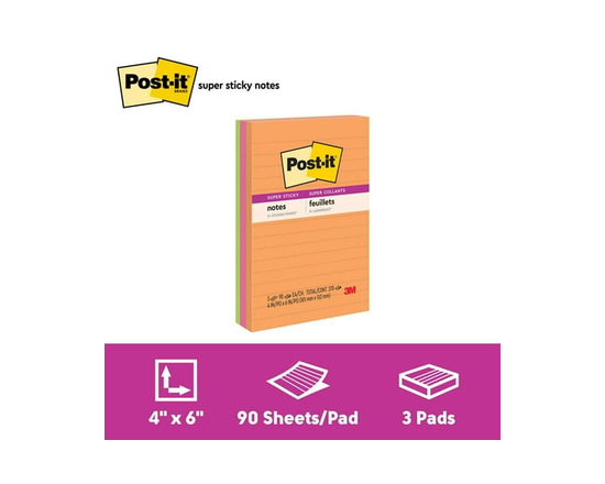 Post-it® Super Sticky Notes 660-3SSUC-C, Rio de Janiero - 3 in x 3 in