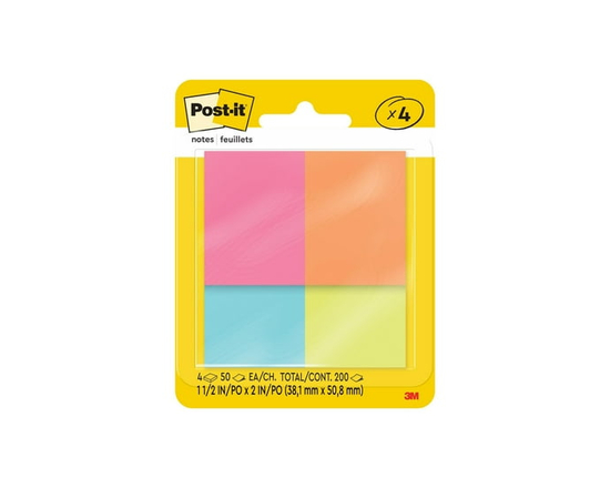 Post-it® Super Sticky Notes 653-4AF, 1-3/8 in x 1-7/8 in (34,9 mm x 47,6 mm) - 1 3/8 in x 1 7/8 in