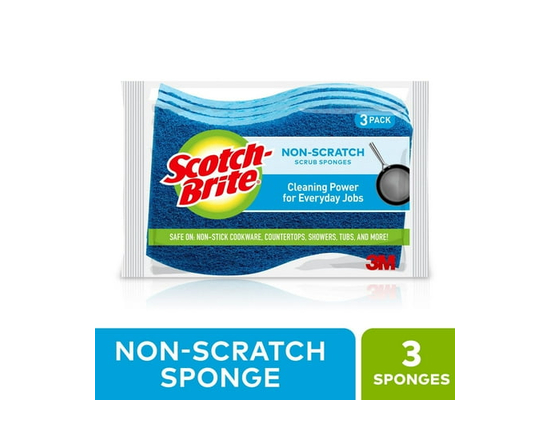 Scotch-Brite® No-Scratch Scrub Sponge, 3-Count