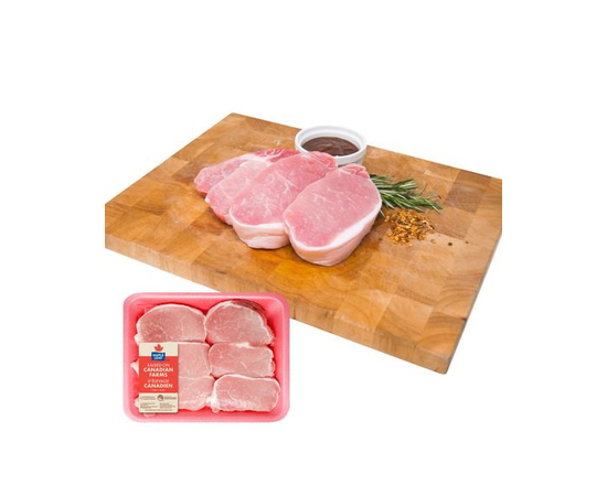 Côtelettes de porc désossées fraîches - Emballage assorti Coupe du centre et bout de côtes Maple Leaf