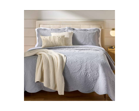 Better Homes & Gardens Matelassé Quilt (Coordinating Pillow Shams Sold Separately) (Grey)