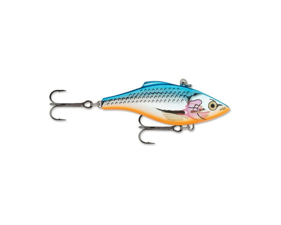 Rapala Rattlin' Rapala 07 Argent Bleu, 7 cm, design classique sans bavette, chambre de cliquetis unique, hameçons VMC en nickel noir
