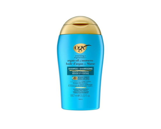 OGX Shampooing Régénérant + Huile d'Argan du Maroc, Shampooing Réparateur des Dommages & Huile d'Argan pour Nettoyer & Aider à Fortifier & Réparer les