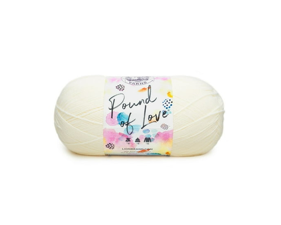 Lion Brand Pound of Love® Yarn White Yarn #4 Medium/Worsted Acrylic Yarn, 454g/ 932m, 1CT (Antique White)