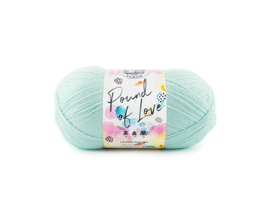 Lion Brand Pound of Love® Yarn Pastel Green Yarn #4 Medium/Worsted Acrylic Yarn, 454g/ 932m, 1CT (Pastel Green)