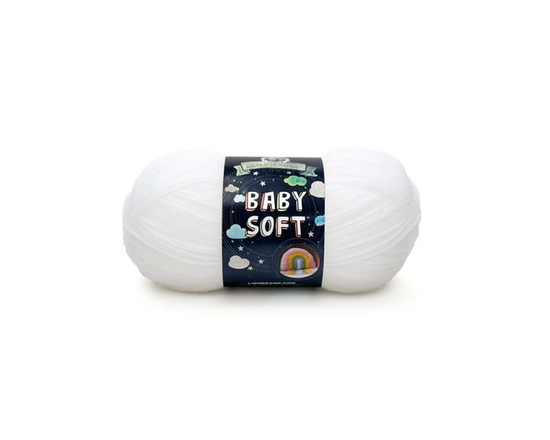 Lion Brand Yarn Baby Soft White 920-100 Light Acrylic Baby Yarn