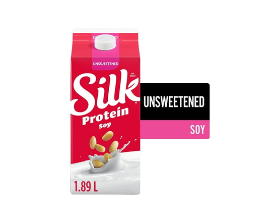 Silk Soy Milk Alternative, Unsweetened, Dairy Free of protein - 1.89 L