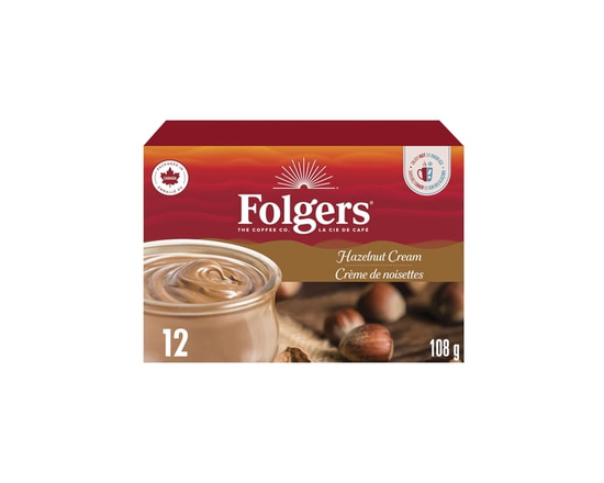 Folgers Hazelnut Cream K-Cup Coffee Pods 12 Pods - 108 g