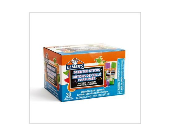 Elmer’s Scented Glue Sticks, Safe, Nontoxic School Glue, 30 Count (6g each) - 6g