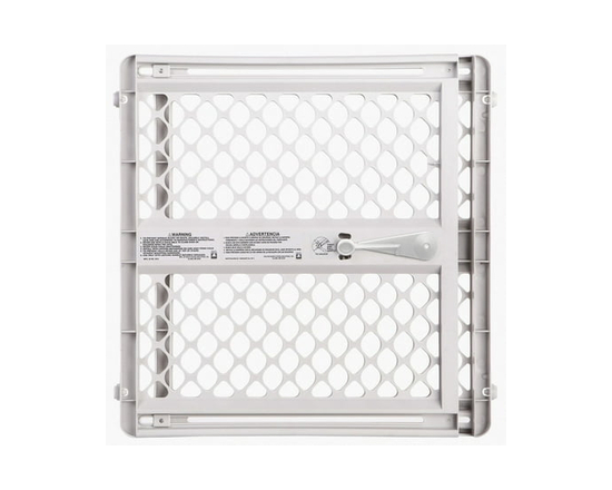 North States Pressure or Hardware-Mount Plastic Supergate Classic Baby or Pet Gate - Light Grey - Regular