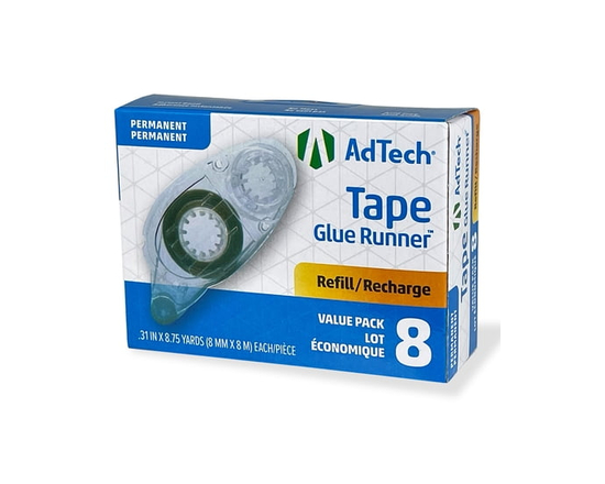 AdTech Crafter's Adhesive Tape Refills (05674). Perfect for Scrapbooking, Crafting and more! Bonds Instantly, Photo Safe & Acid-Free. 8 Pack. Each rol