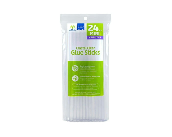 AdTech Crystal Clear Glue Sticks (W220-3824) – Mini Size, Crystal Clear, Hot Glue Gun Sticks. All-purpose glue sticks for crafting, scrapbooking & mor