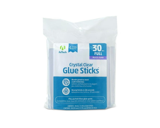 AdTech Crystal Clear Glue Sticks 30ct