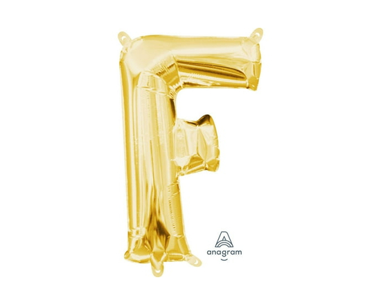 Ballon Party-Eh! d'Anagram International avec lettres en or en forme de F