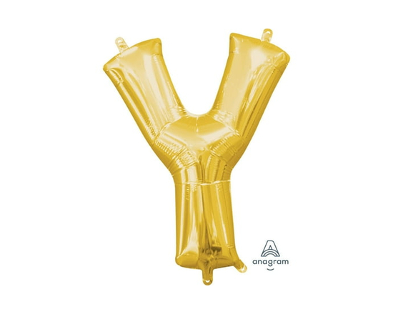 Ballon Party-Eh! d'Anagram International avec lettres en or en forme de Y