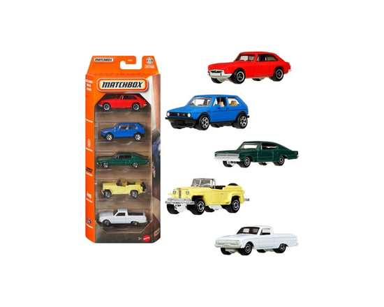 Coffret de 5 Véhicules Matchbox - Les styles peuvent varier - 1,50 X 10,50 X 4,30