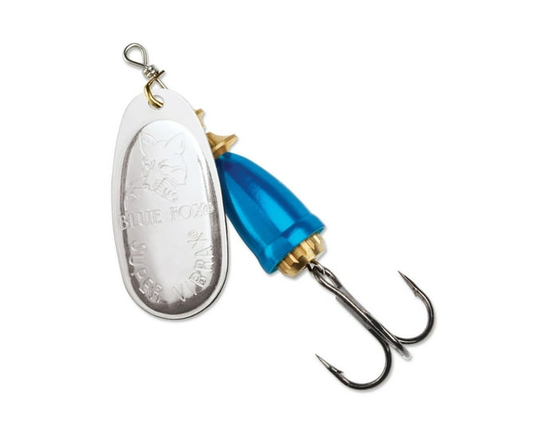 Blue Fox Classic Vibrax 1/4 oz., Plated Silver/Chrome Blue - 1/4 oz