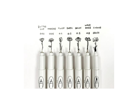 MARVY UCHIDA® LePen® STYLOS À DESSIN TECHNIQUE 8 PC SET NOIR