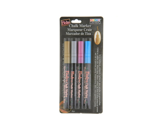 MARVY UCHIDA® BISTRO CHALK MARKER 4 PIECE METALLIC FINE POINT SET