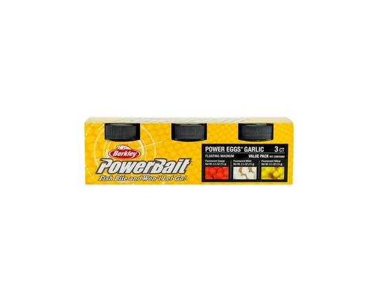 Berkley FEMPG-AST1 PowerBait Power Eggs Floating Mag Asst, Assorted, garlic, 3, Small Jar, Offers natural floating presentation - Small Jar