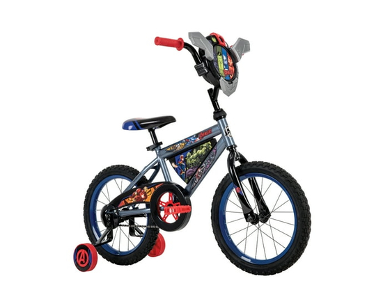 Huffy 16-inch Marvel Avengers Bike for Boys with Training Wheels, Grey/Red