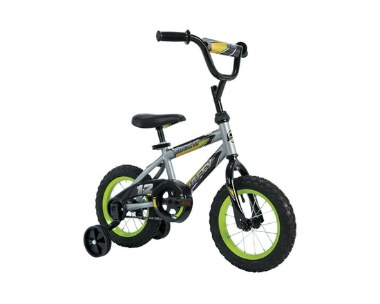 Huffy 12" Rock It Kids' Bike, Fits Riders 37" - 42", Gray/Green, Youth, Boys
