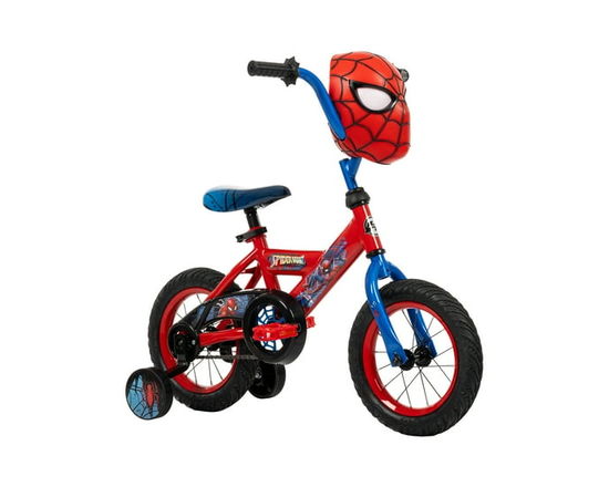 Huffy 12-inch Spider-Man Bike for Boys with Training Wheels, Blue/Red