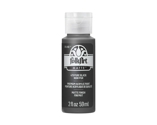 Peinture acrylique mate FolkArt, 2 oz, Noir Pur - 2 fl oz