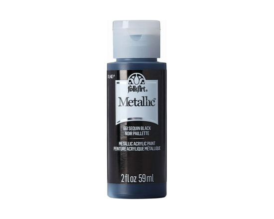 FolkArt Peinture Métallique paillettes noires, 59 ml - 59 ml