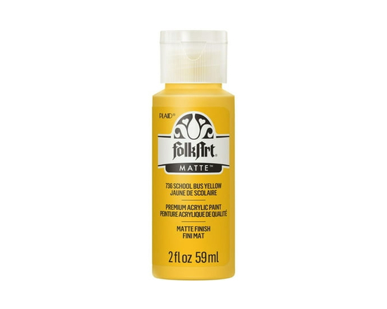 Peinture acrylique mate FolkArt, 2 oz, Jaune Bus Scolaire - 2 fl oz