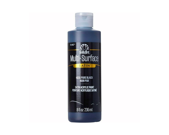 FolkArt Peinture Acrylique Satin Multi-Surface, 8 fl. oz., Noir Pur - 8 fl oz