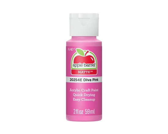 Apple Barrel Colors Matte Acrylic Craft Paint, 2 fl. oz., Diva Pink - 2 fl oz