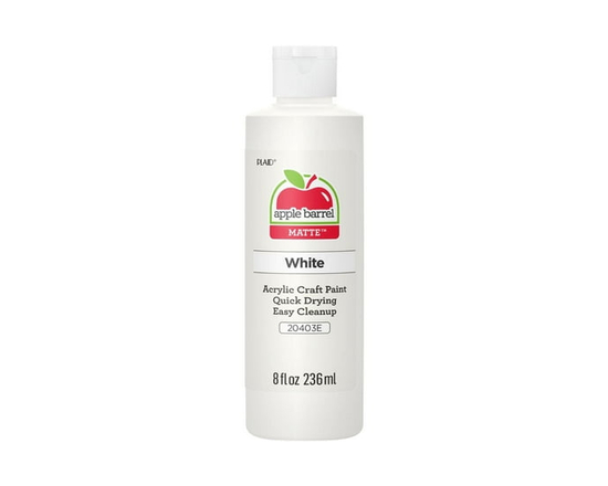 Apple Barrel Colors Matte Acrylic Craft Paint, 8 fl. oz., White - 8 fl oz