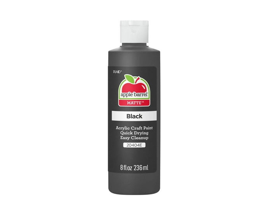 Apple Barrel Colors Matte Acrylic Craft Paint, 8 fl. oz., Black - 8 fl oz