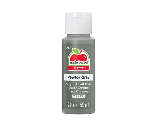 Apple Barrel Colors Matte Acrylic Craft Paint, 2 fl. oz., Pewter Grey - 2 fl oz