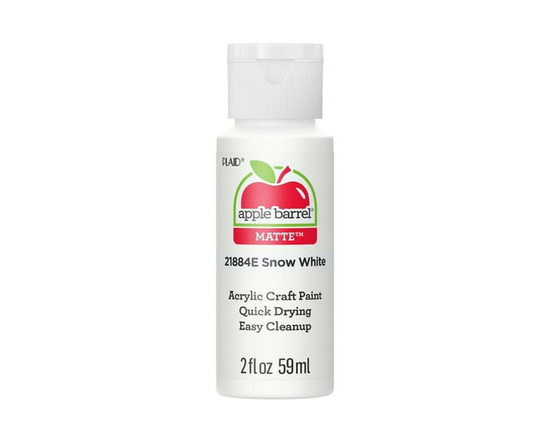 Apple Barrel Colors Matte Acrylic Craft Paint, 2 fl. oz., Snow White - 2 fl oz