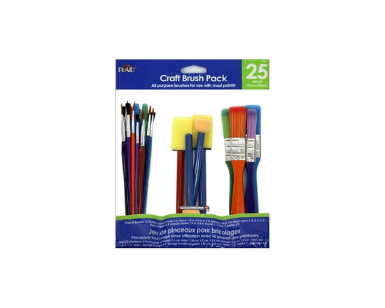 Ensemble de pinceaux de peinture Plaid Craft, lot de 25